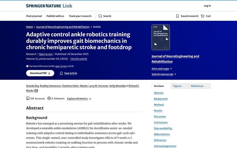 Adaptive control ankle robotics