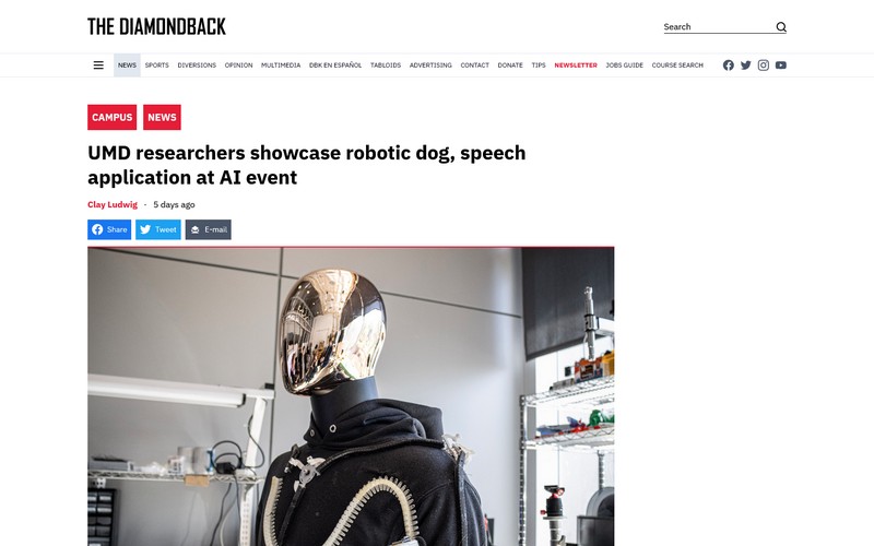 UMD researchers showcase robotic dog UMD researchers showcase robotic dog