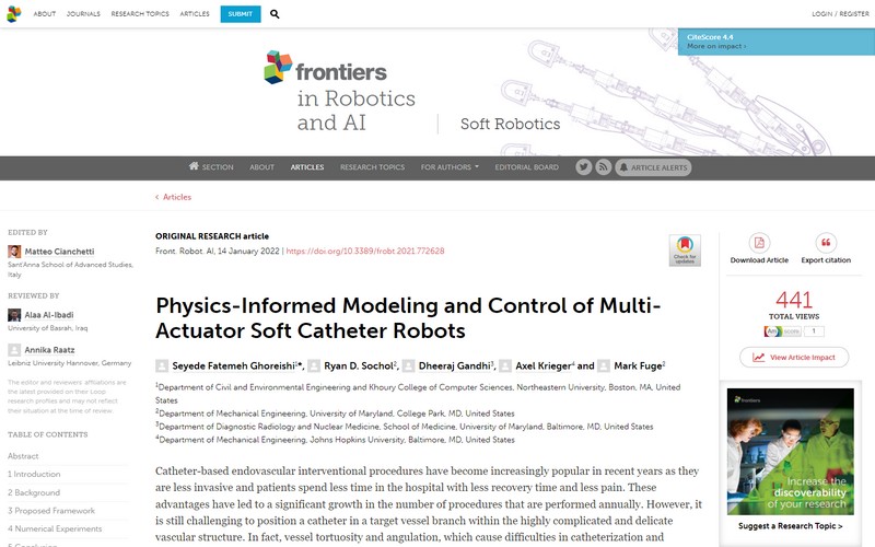 Physics-informed modeling and control of multi-actuator soft catheter robots