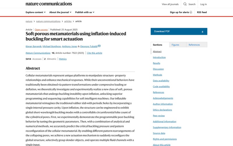 Soft porous metamaterials using inflation-induced buckling