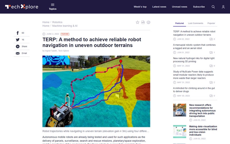 TERP: a method to achieve reliable robot navigation in uneven outdoor terrains