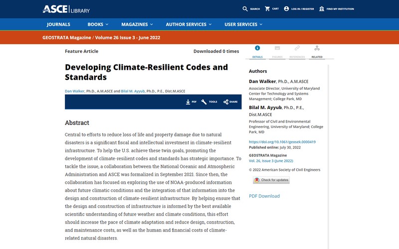 Developing climate-resilient codes and standards