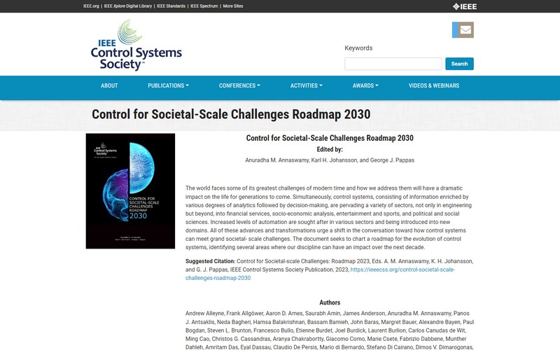 Control for societal-scale challenges roadmap 2030