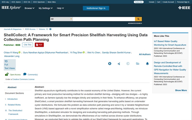 ShellCollect: A framework for smart precision shellfish harvesting