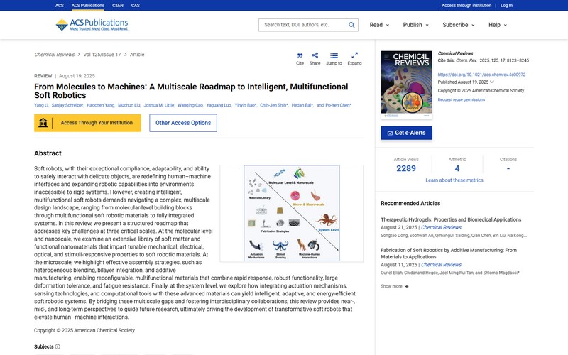 From molecules to machines: A multiscale roadmap to intelligent, multifunctional soft robotics
