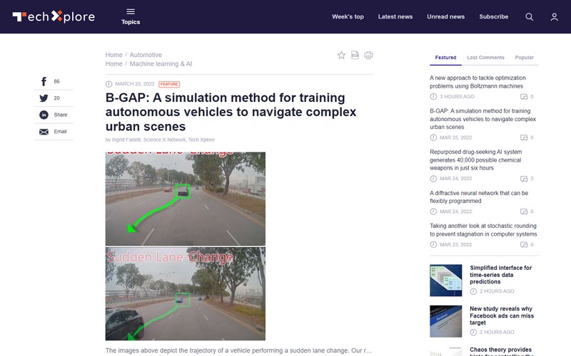 B-GAP: A simulation method for training autonomous vehicles