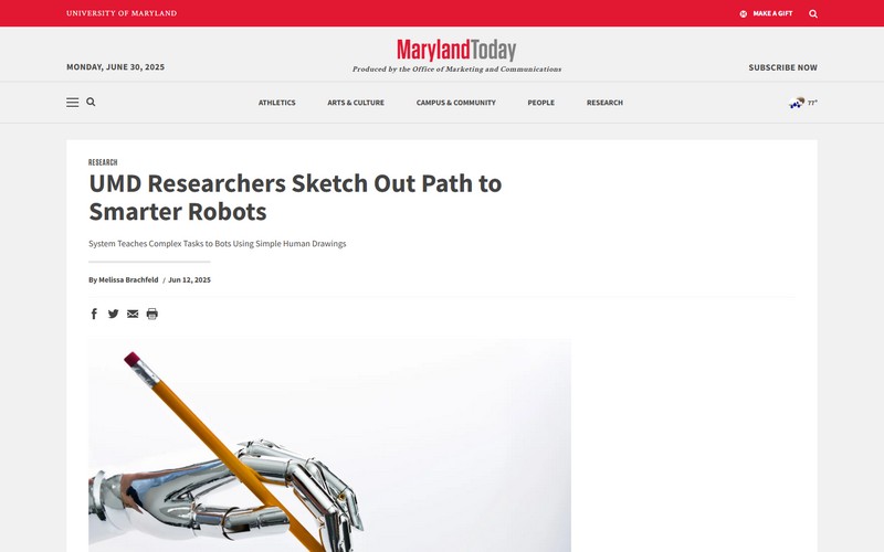 UMD researchers sketch out path to smarter robots