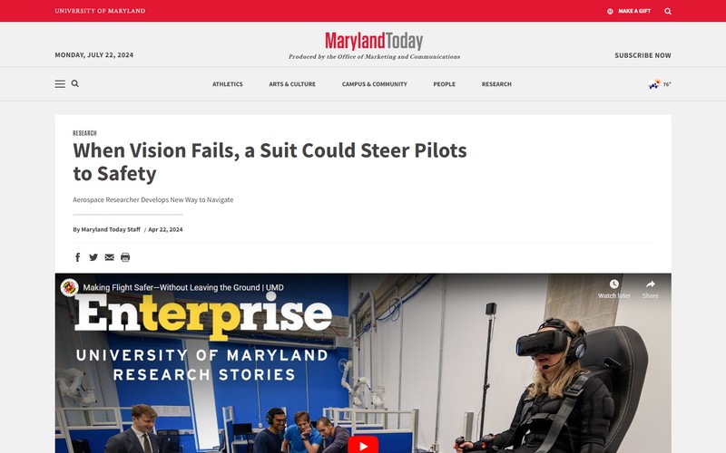 When Vision Fails, a Suit Could Steer Pilots to Safety