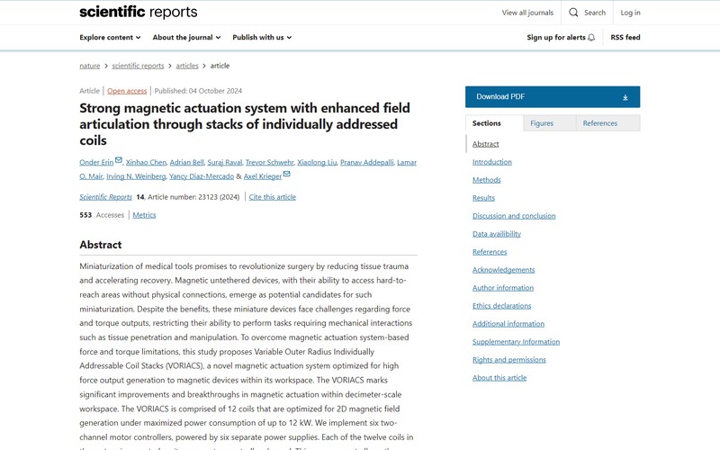 Strong magnetic actuation system with enhanced field articulation