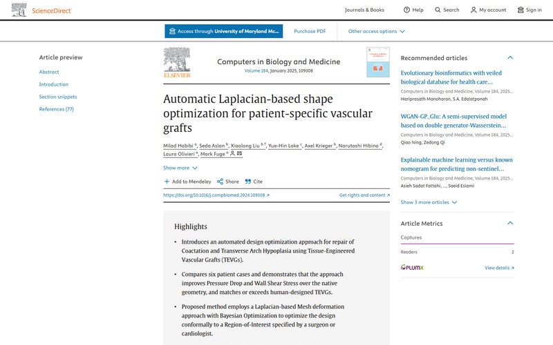 Automatic Laplacian-based shape optimization for patient-specific vascular grafts