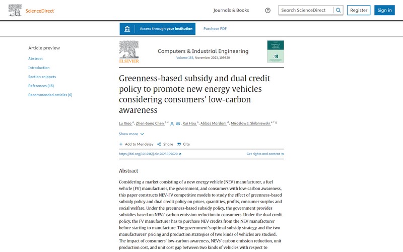Greenness-based subsidy and dual credit policy