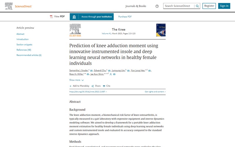 Prediction of knee adduction moment