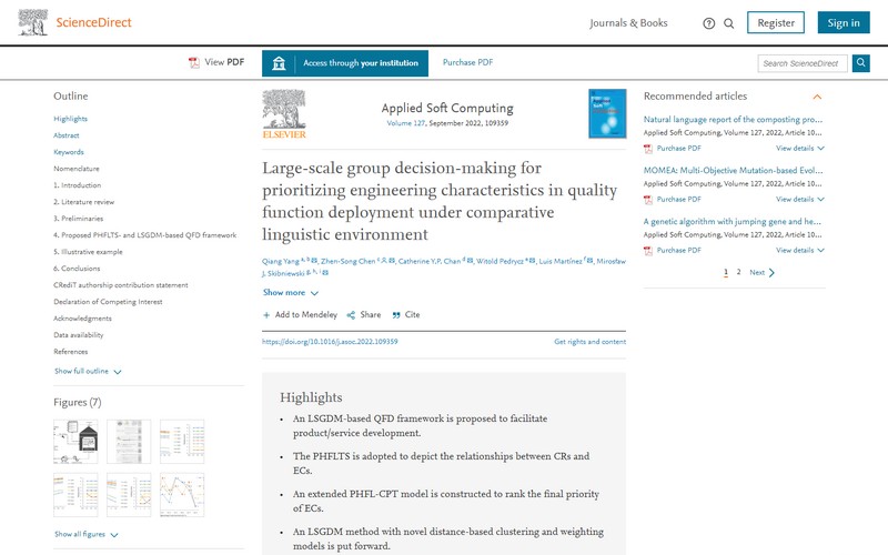 Large-scale group decision-making for prioritizing engineering characteristics in quality function deployment under comparative linguistic environment